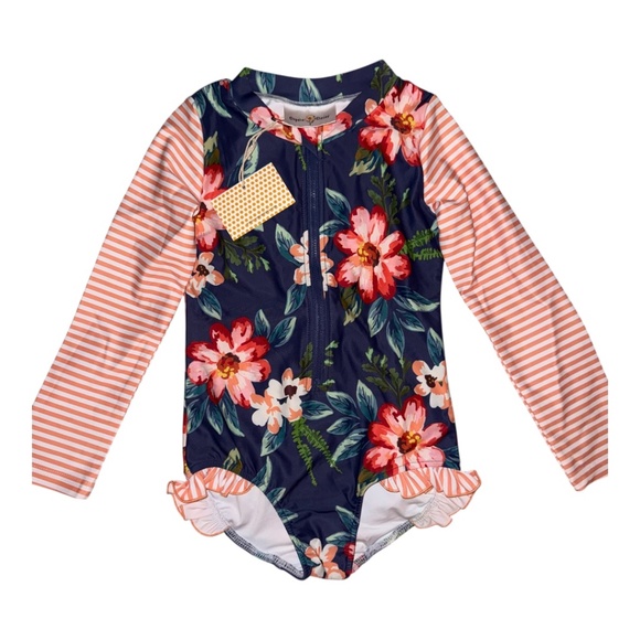 NWT Oopsie Daisy Swim Rashguard Bathing Suit 7 One Piece - Picture 1 of 4